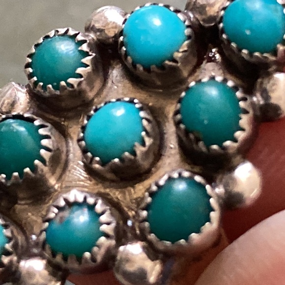 Antique Genuine Turquoise Sterling Silver Native American Ring - Picture 6 of 6